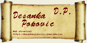 Desanka Popović vizit kartica